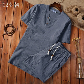 C2潮朝(C2 chao chao) 短袖 男士T恤 TZ002深灰色 