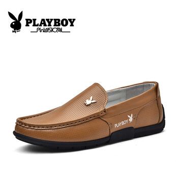 花花公子（PLAYBOY）男士棕色  皮鞋碼 41