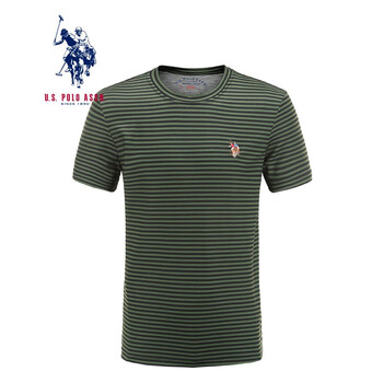 U.S.POLO ASSN. 短袖 男士T恤 黑綠細(xì)條 