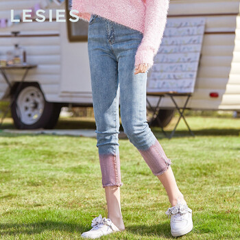 LESIES 高腰 鉛筆褲/小腳褲 女 長褲 牛仔褲