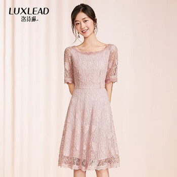 洛詩琳（LUXLEAD） 抽象圖案 拼接，拉鏈，蕾絲 連衣裙