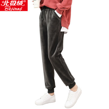 北極絨（Bejirog） 松緊腰 哈倫褲 女 長(zhǎng)褲 休閑褲