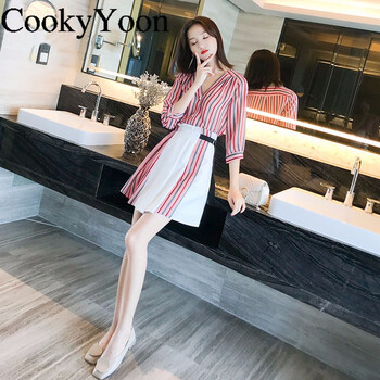 CookyYoon  露臍/腰，3D，褶皺，綁帶 連衣裙