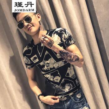 瑾丹（JOMDARM） 短袖 男士T恤 T165黑色 