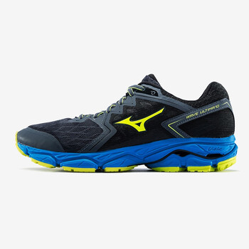 美津濃（MIZUNO）跑步鞋藍(lán)灰/熒光黃/藍(lán) 40.5