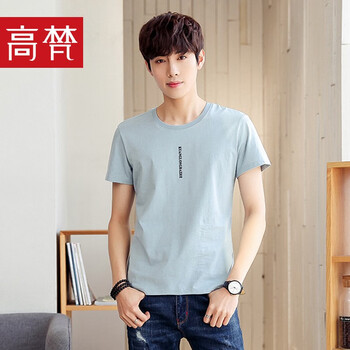 高梵（GALDFARW） 短袖 男士T恤 灰蘭(KUANLONGBAZHE) 