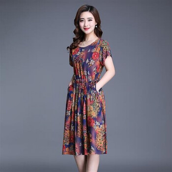 奧鹿·思丹（AoluSidan）  印花 連衣裙