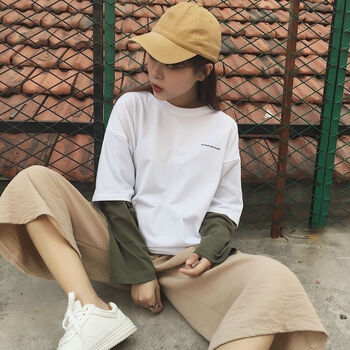 的圓領(lǐng)短袖，微胖妹子也要美美噠