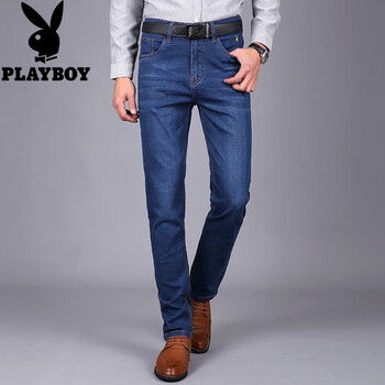 花花公子（PLAYBOY ESTABLISHED 1953） 直筒褲  男士牛仔褲