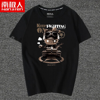 南極人（Nanjiren） 短袖 男士T恤 黑/坦克貓 