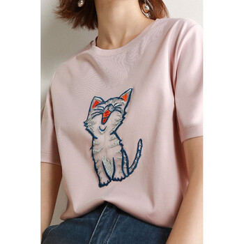 MIJOR 刺繡 短袖 T恤 女 圓領(lǐng)