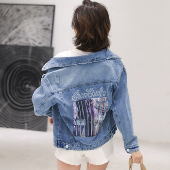 雅仕潮品（YashiChpoo） POLO領(lǐng) 長袖 女 短外套 鑲鉆，拉鏈，印花，多口袋