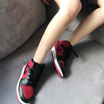 耐克（NIKE）籃球鞋AJ1黑紅小禁穿554725-610 38