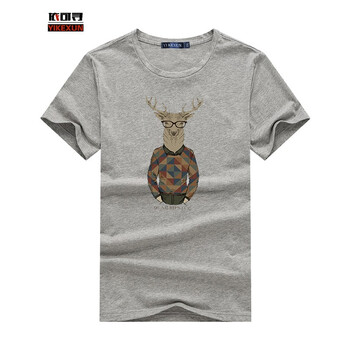 依可尋 短袖 男士T恤 灰色鹿人 