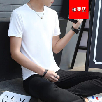 騎士普?。≒utin．rider） 短袖 男士T恤 圓領(lǐng)純白短T 