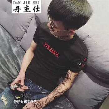 丹杰仕（DANJIESHI） 短袖 男士T恤 DT58黑色 