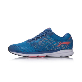 李寧（LI-NING）跑步鞋灰湛藍(lán)/淺橘紅 
