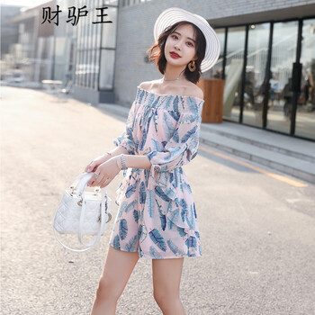 財(cái)驢王（CAILVWANG） 高腰 連衣褲 女 短褲 休閑褲