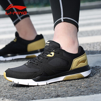 李寧（LI-NING）跑步鞋新基礎黑/亮金色 