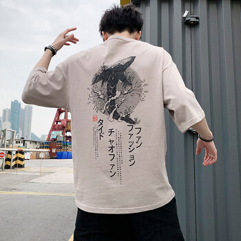 橙錦 五分袖 男士T恤 DS342淺灰 