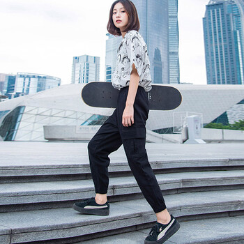 知美依 中腰 鉛筆褲/小腳褲 女 九分褲 休閑褲