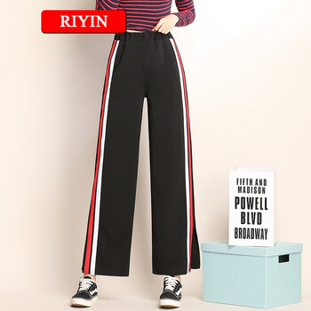 RIYIN 高腰 直筒褲 女 九分褲 休閑褲