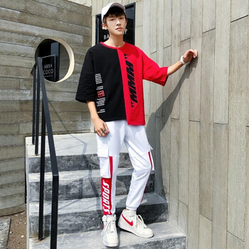 古萊登（GODLIKE） 五分袖 男士T恤 黑紅 