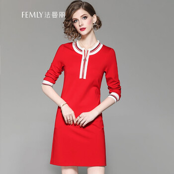 法曼麗（FEMLY）  拼接，撞色 連衣裙