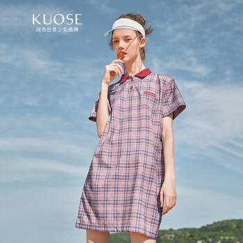 闊色（kuose） 格子 格子 連衣裙