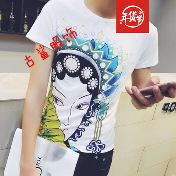 尊尚鳥(niǎo) 短袖 男士T恤 新款紋身京劇 
