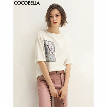 COCOBELLA 繡花 短袖 T恤 女 圓領(lǐng)