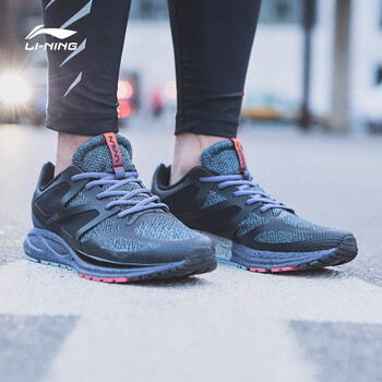 李寧（LI-NING）跑步鞋夜影藍(lán)/焰橙色/新基礎(chǔ)黑 39