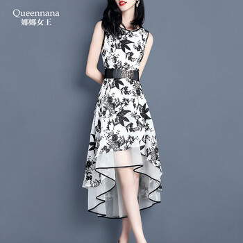 QUEEN NANA  繡花，不對稱，不規(guī)則，綁帶 連衣裙