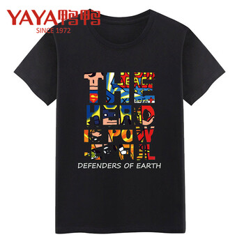 鴨鴨（YAYA） 短袖 男士T恤 黑色英雄字母 