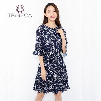 翠貝卡（TRIBECA） 幾何圖案 印花 連衣裙