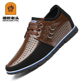 德歐老頭（DEOLERLTOL）男士棕色涼鞋內(nèi)增高3598-1 38