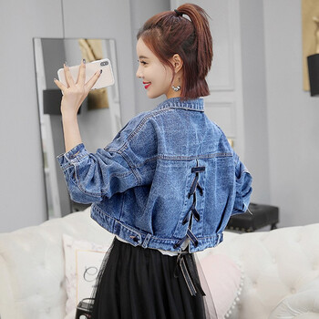 未知 POLO領(lǐng) 長(cháng)袖 女 短外套 卷袖，紐扣，綁帶，明線(xiàn)裝飾