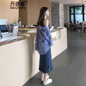 毛衣襯衣兩件套女
