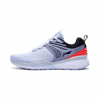 李寧（LI-NING）跑步鞋淺光藍(lán)/熒光火紅 