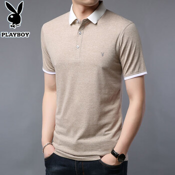 花花公子（PLAYBOY ESTABLISHED 1953） 短袖 男士T恤 HHYT9110杏色 