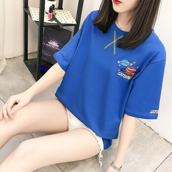 ZALO 3D，刺繡，立體裝飾 短袖 T恤 女 圓領