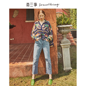 兩三事 高腰 直筒褲 女 九分褲 牛仔褲