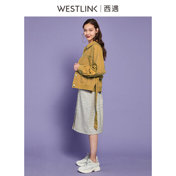 西遇（Westlink） 方領(lǐng) 長(zhǎng)袖 女 短外套 紐扣