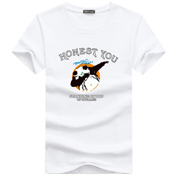 K L B ZHE 短袖 男士T恤 熊貓白色 S，4XL，5XL，L，XXL，M，XXXL