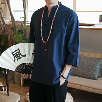 縱尚（ZSUN） 七分袖 男士T恤 藏青 