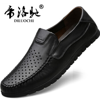 帝洛馳（DILUOCHI）男士黑色 鏤空沖孔款 40