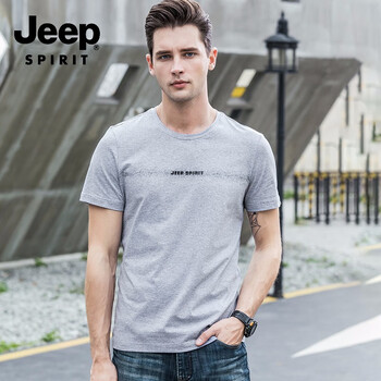 Jeep 短袖 男士T恤 灰色/短袖 