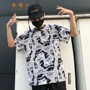 蒂瑾夕 長袖 男士T恤 漫畫 