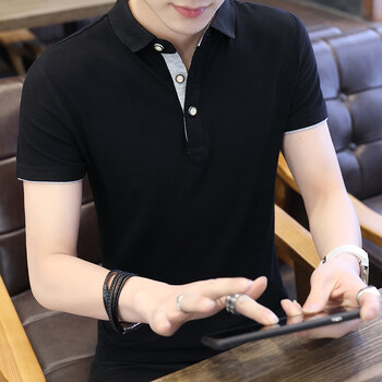 喬治村（QiaoZhiCun） 短袖 男士T恤 黑色灰袖 