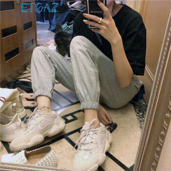ETGAZ 高腰 哈倫褲 女 九分褲 休閑褲
